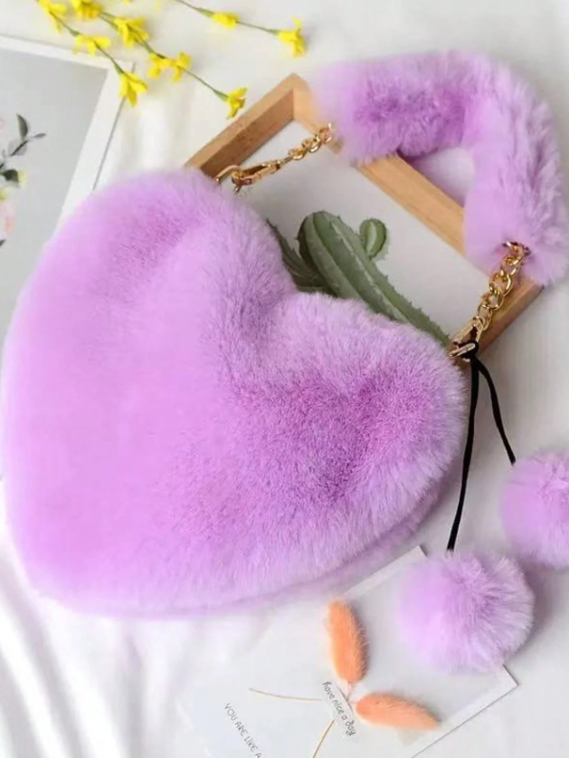 03 Punten.... Leuke hartjes tas in Plusche-  Div kleuren