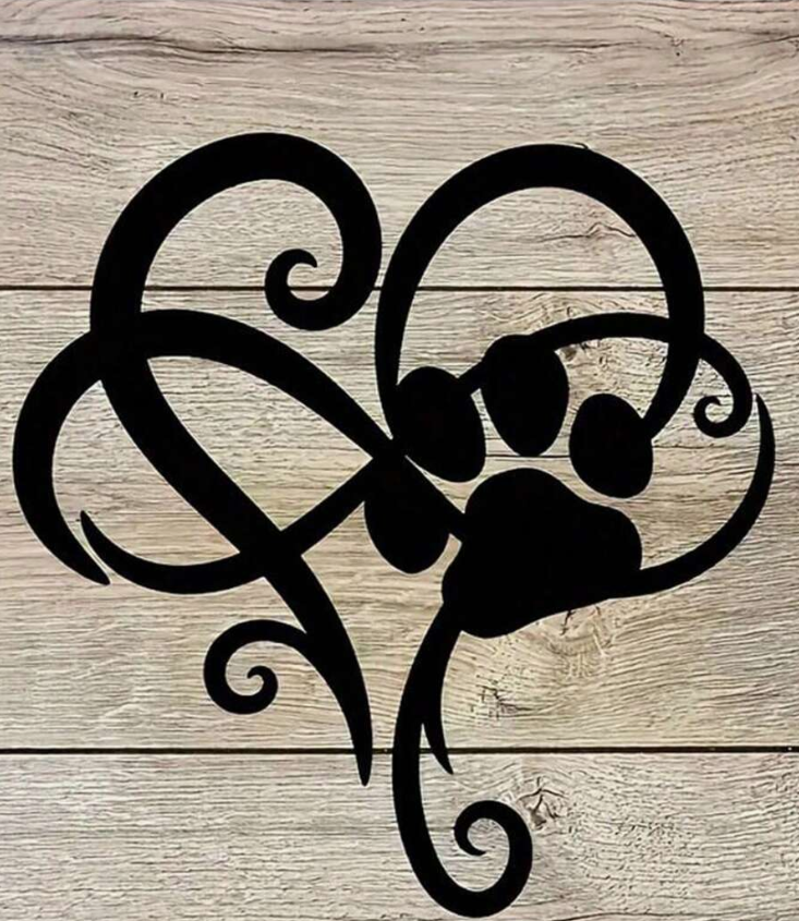 04 Punten.... Wanddecoratie - Hart met pootafdruk