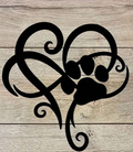 04 Punten.... Wanddecoratie - Hart met pootafdruk