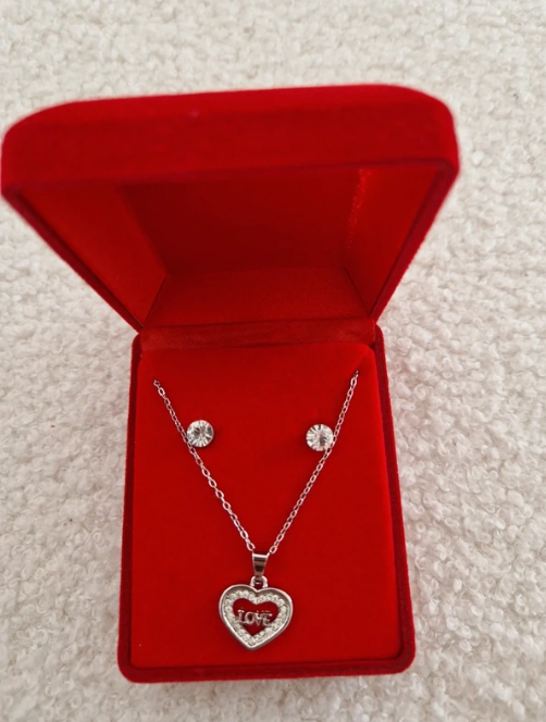 Zilverkleurig RVS setje sieraden