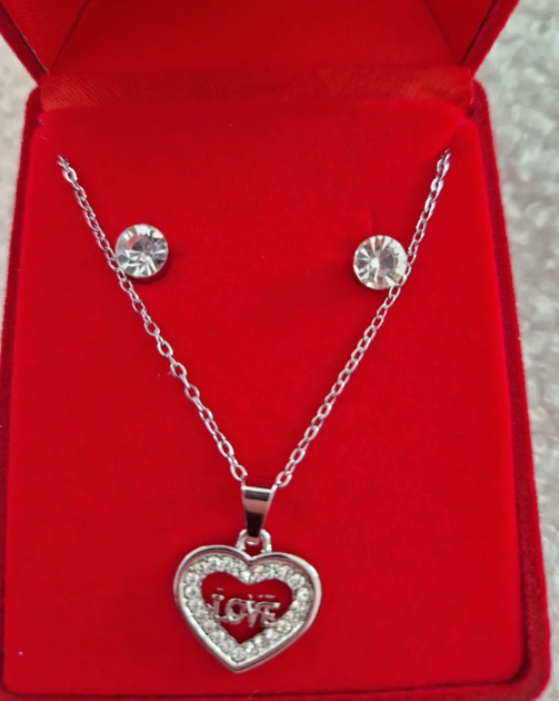 Zilverkleurig RVS setje sieraden