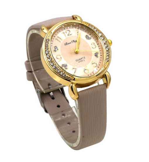 05 Punten.... Quartz Horloge PU Band 36mm Beige