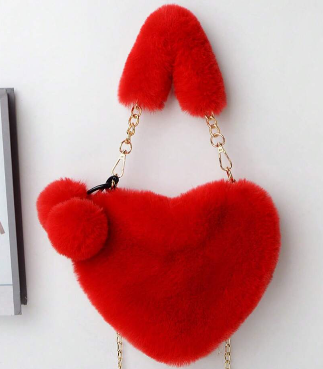 03 Punten.... Leuke hartjes tas in Plusche-  Div kleuren
