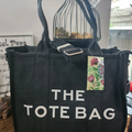 Stoffen zwarte middelgrote Tote Bag