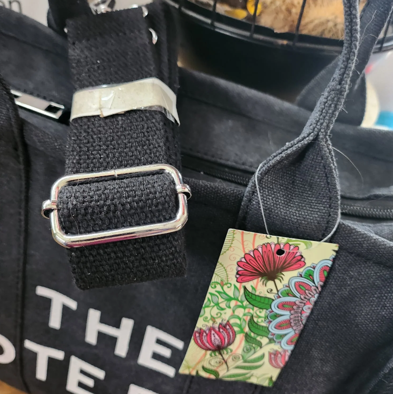 Stoffen zwarte middelgrote Tote Bag